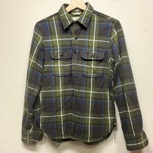 Rogue Territory Green and Blue Plaid Button-Up Shirt